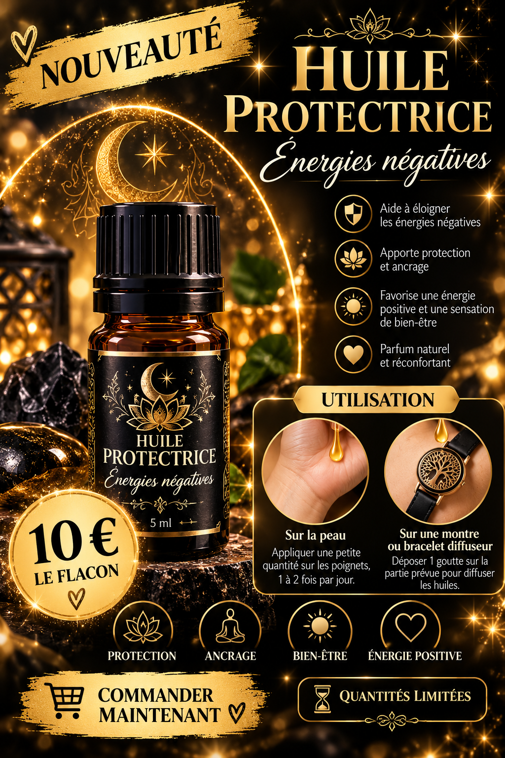 Huile Protectrice – Énergies Négatives